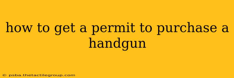 how to get a permit to purchase a handgun