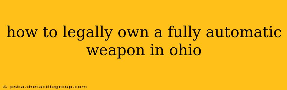 how to legally own a fully automatic weapon in ohio