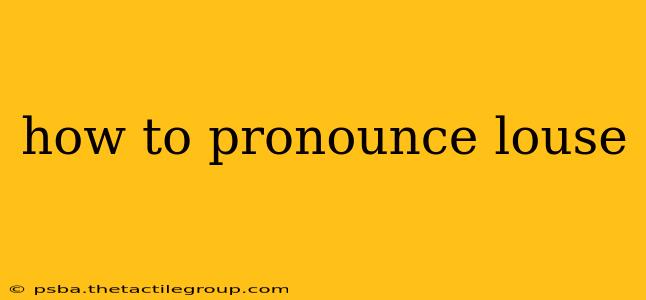 how to pronounce louse