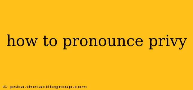 how to pronounce privy