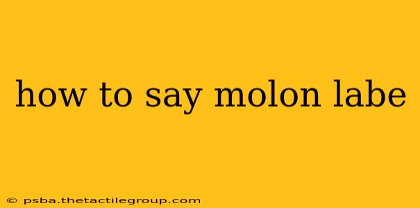 how to say molon labe