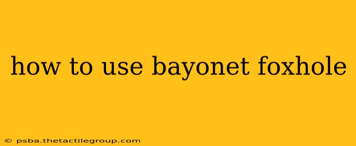 how to use bayonet foxhole