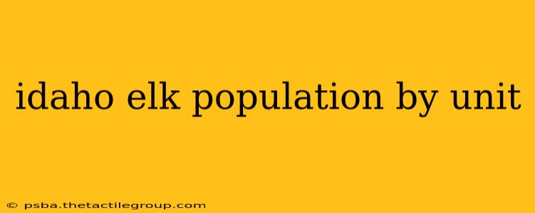 idaho elk population by unit