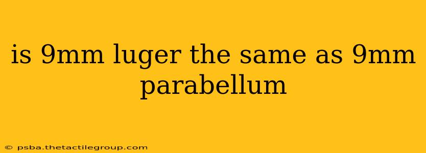 is 9mm luger the same as 9mm parabellum