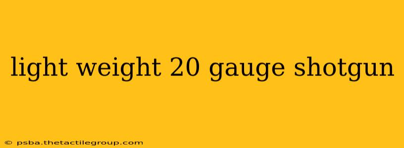 light weight 20 gauge shotgun