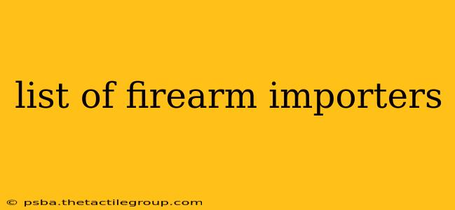 list of firearm importers