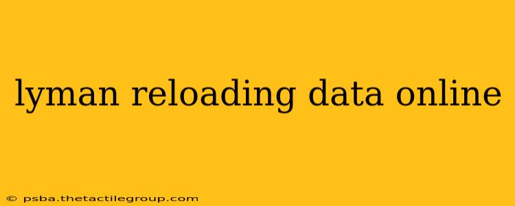 lyman reloading data online