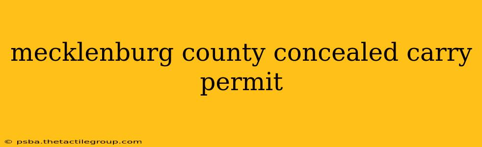 mecklenburg county concealed carry permit