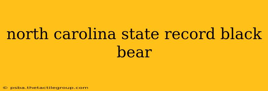 north carolina state record black bear