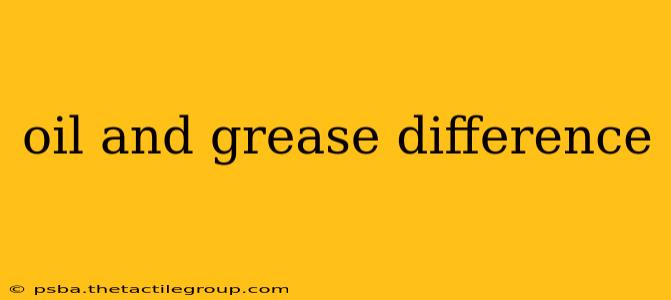 oil and grease difference