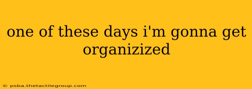 one of these days i'm gonna get organizized