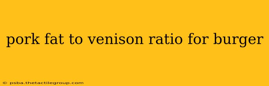 pork fat to venison ratio for burger