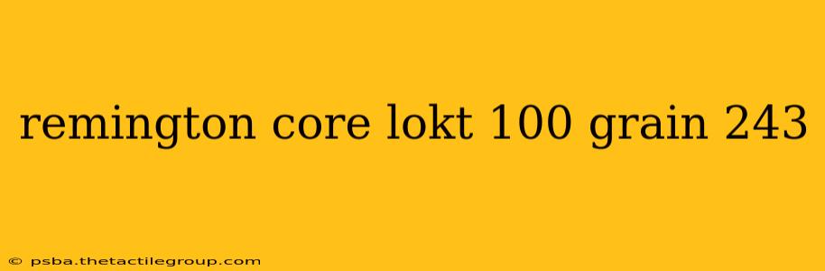 remington core lokt 100 grain 243