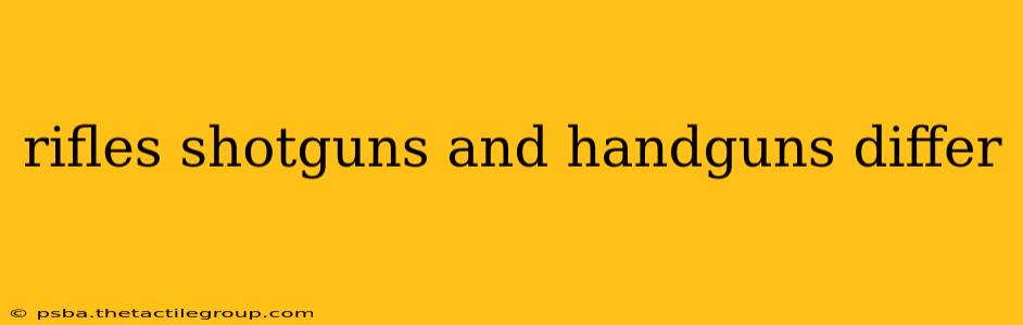 rifles shotguns and handguns differ