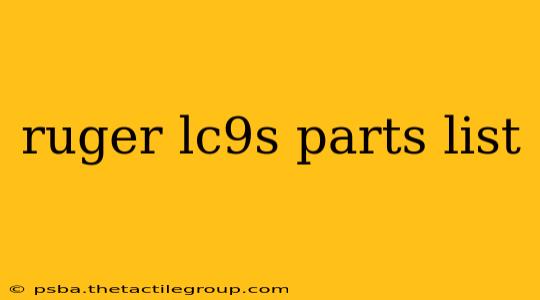 ruger lc9s parts list