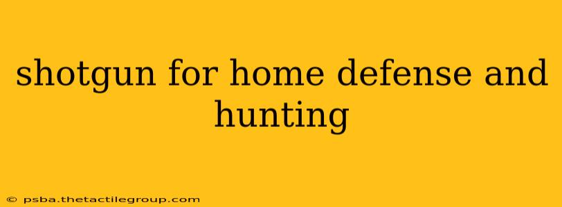 shotgun for home defense and hunting