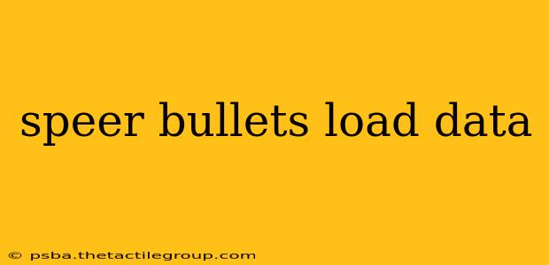 speer bullets load data