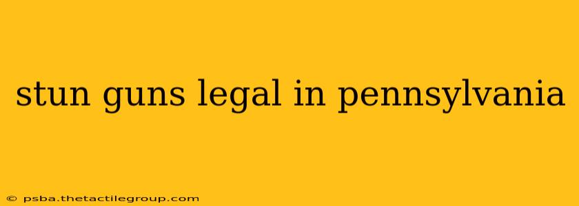 stun guns legal in pennsylvania