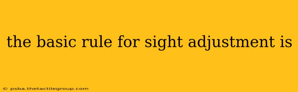 the basic rule for sight adjustment is