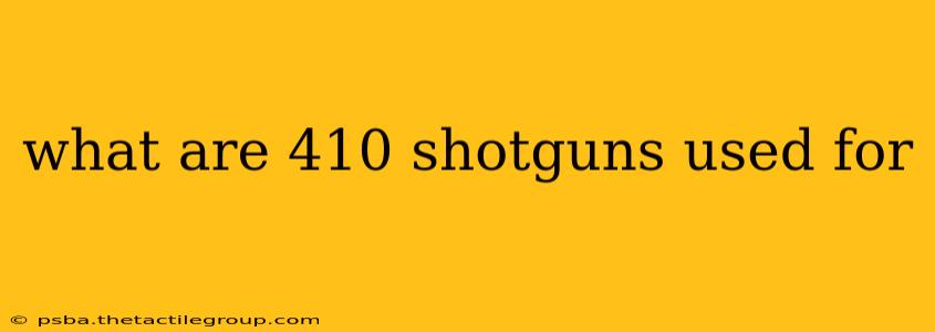 what are 410 shotguns used for