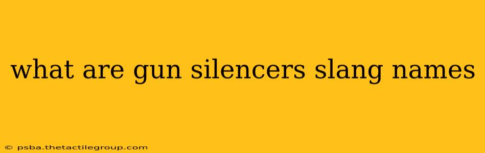 what are gun silencers slang names