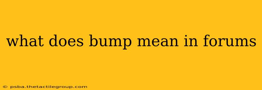 what does bump mean in forums