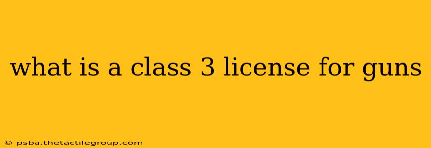 what is a class 3 license for guns