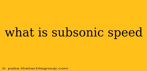 what is subsonic speed