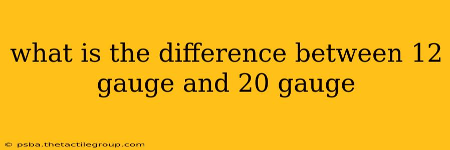 what is the difference between 12 gauge and 20 gauge