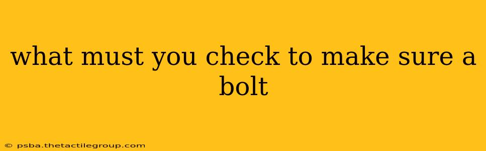 what must you check to make sure a bolt