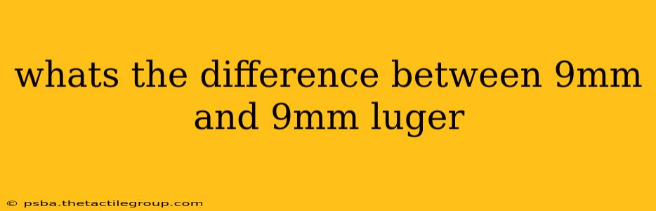 whats the difference between 9mm and 9mm luger