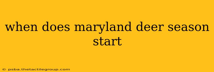 when does maryland deer season start