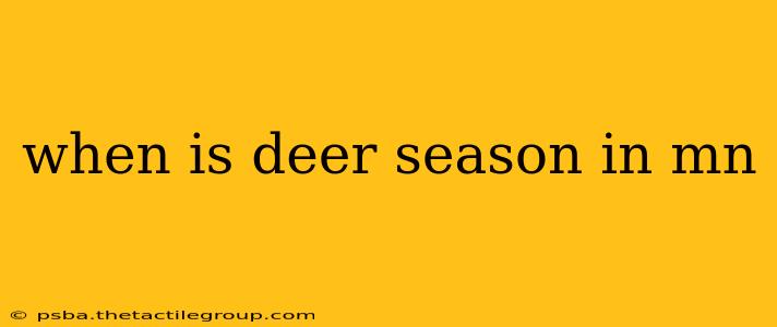 when is deer season in mn