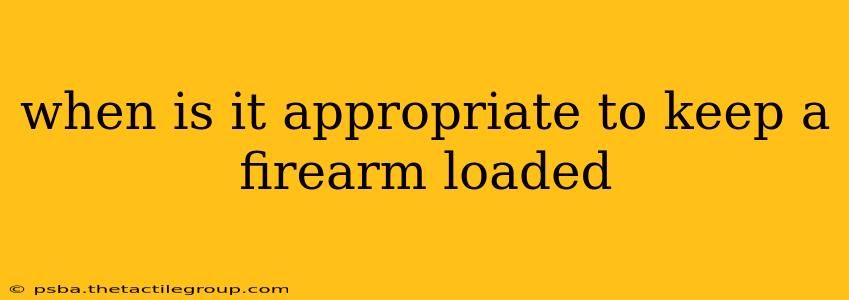 when is it appropriate to keep a firearm loaded