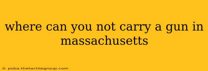 where can you not carry a gun in massachusetts