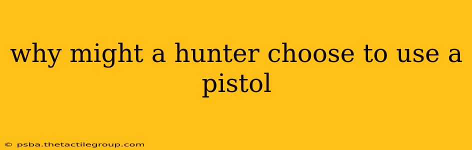 why might a hunter choose to use a pistol