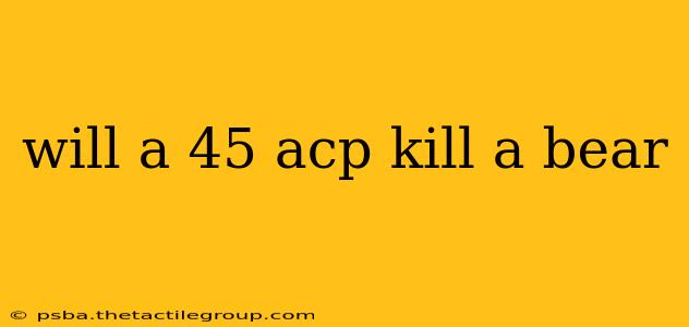 will a 45 acp kill a bear