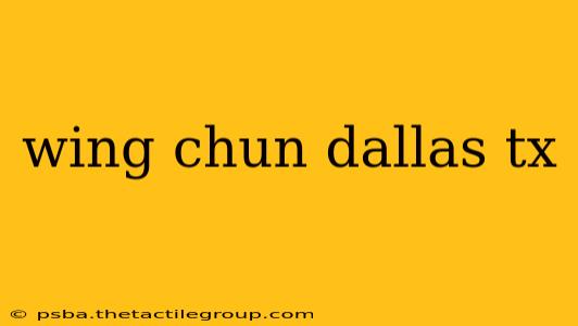 wing chun dallas tx